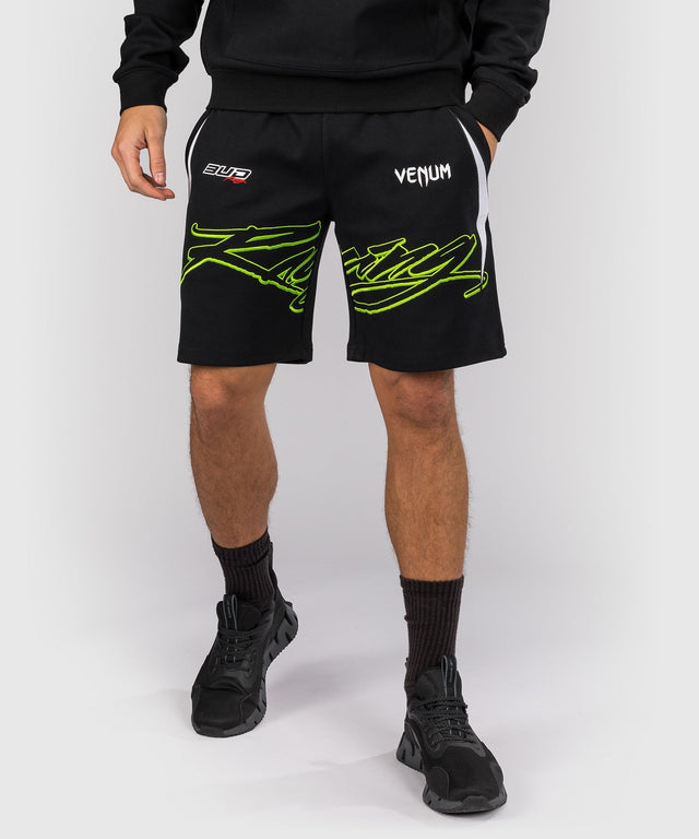 Calções Venum x Bud Racing – Preto/Branco/Verde-limão