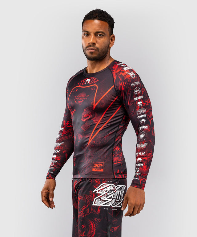 Rashguard Venum 20th Anniversary Manches longues – Noir/Rouge