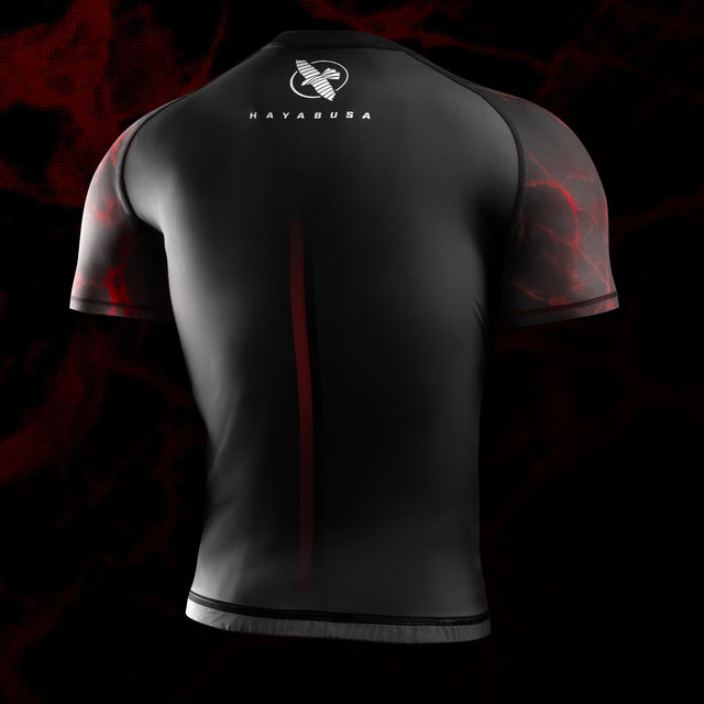 Rashguard Hayabusa x UFC BJJ Manches Courtes – Noir/Rouge