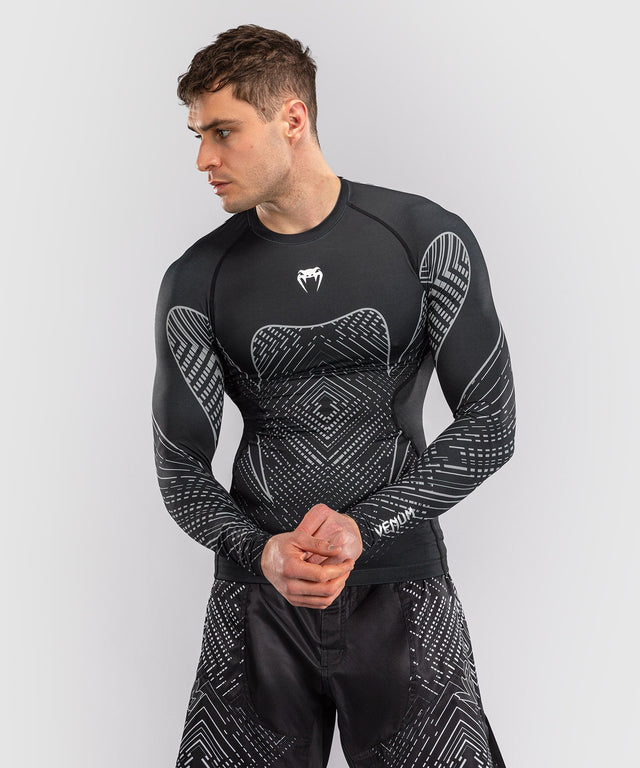 Rashguard Venum Midnight Fury Maniche Lunghe – Nero/Grigio/Argento