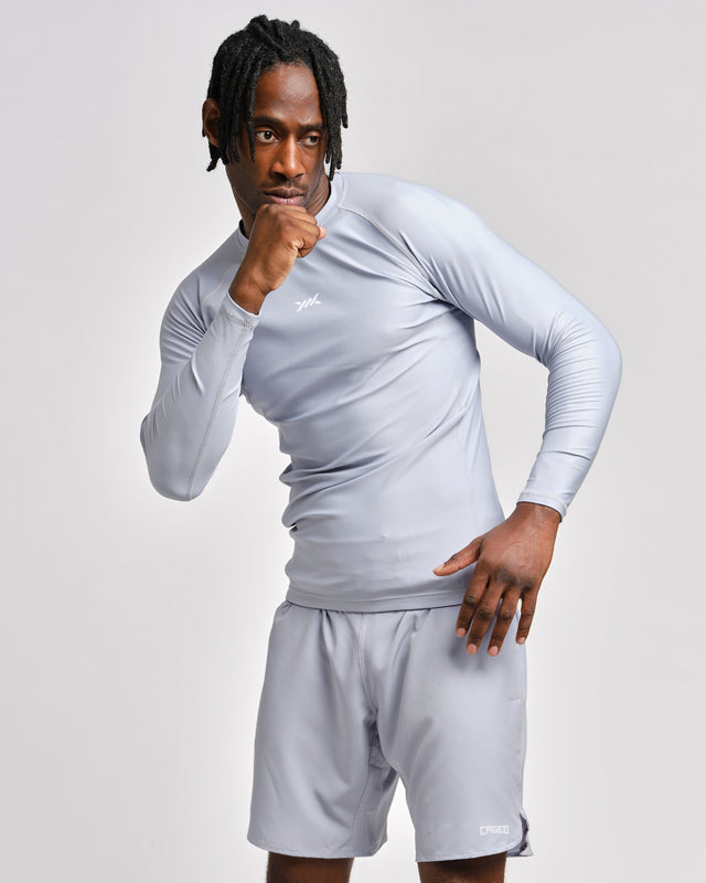 Rashguard Caged Tactical Manga Comprida – Cinzento Gunmetal