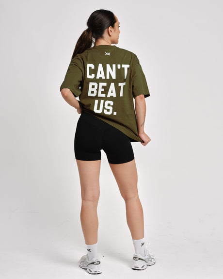 Caged T-Shirt 'CBU' - Kaki Green kvinde