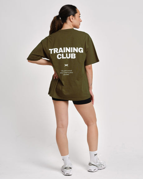 Caged T-Shirt Training Club - Kaki Groen vrouw