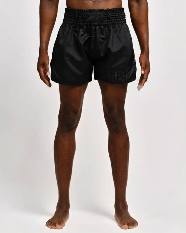 Muay Thai trenky Caged Classic – Černé/Černé