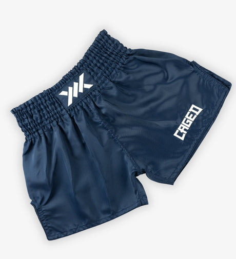 Pantalones de Muay Thai Caged Classic – Azul marino/Blanco mujer