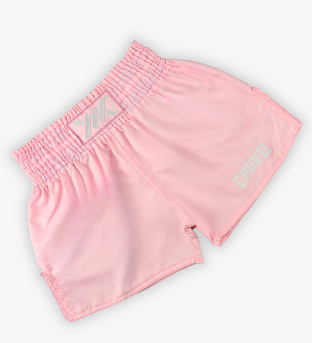 Pantaloni scurți Muay Thai Caged Classic – Roz deschis femei