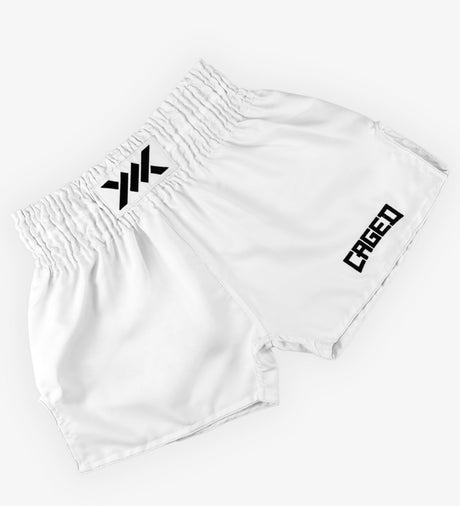 Caged Muay Thai Shorts Classic - Wit/Zwart vrouw