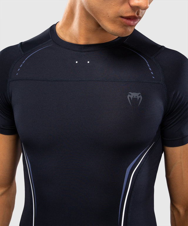 Venum Rashguard G-Core Kurzarm – Marineblau/Weiß