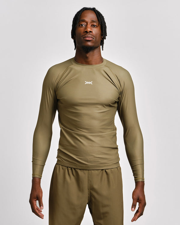 Caged Tactical Rashguard Lange Mouwen - Legergroen
