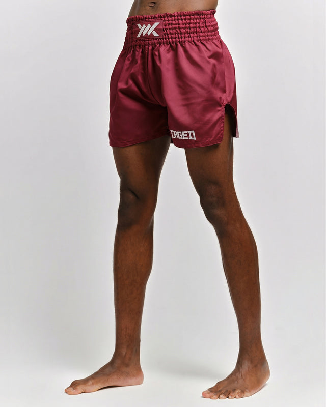 Pantalones de Muay Thai Caged Classic – Burdeos/Blanco