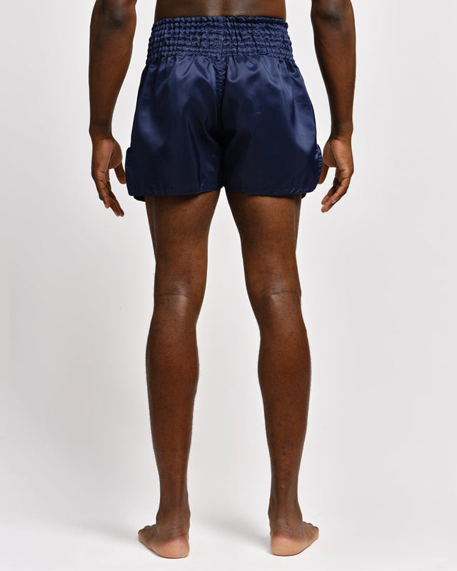 Caged Muay-Thai-Shorts Classic – Navy Blau/Weiß