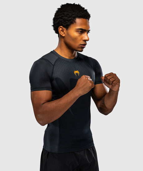 Venum Attack Rashguard Short Sleeves – Black/Gold