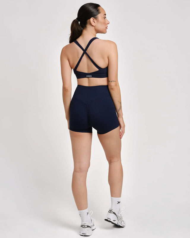 Caged Essential Sports Bra - Navy Blue