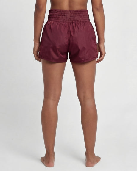 Pantalones de Muay Thai Caged Classic – Bordeaux/Blanco Mujer