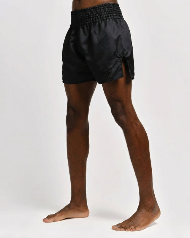 Muay Thai trenky Caged Classic – Černé/Černé