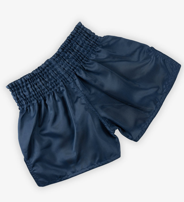 Caged Muay-Thai-Shorts Classic – Marineblau/Weiß Damen