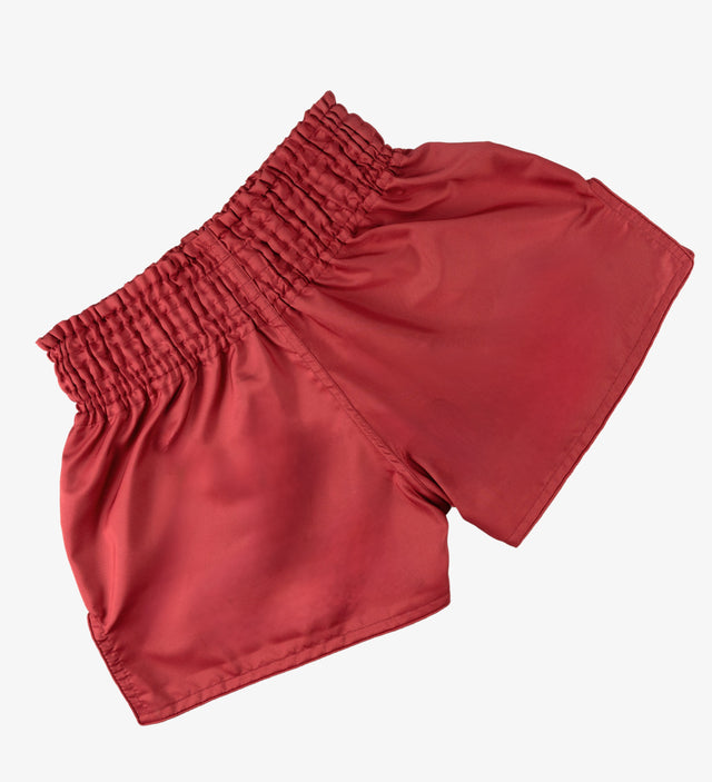 Spodenki Muay Thai Caged Classic – Czerwone/Białe damskie