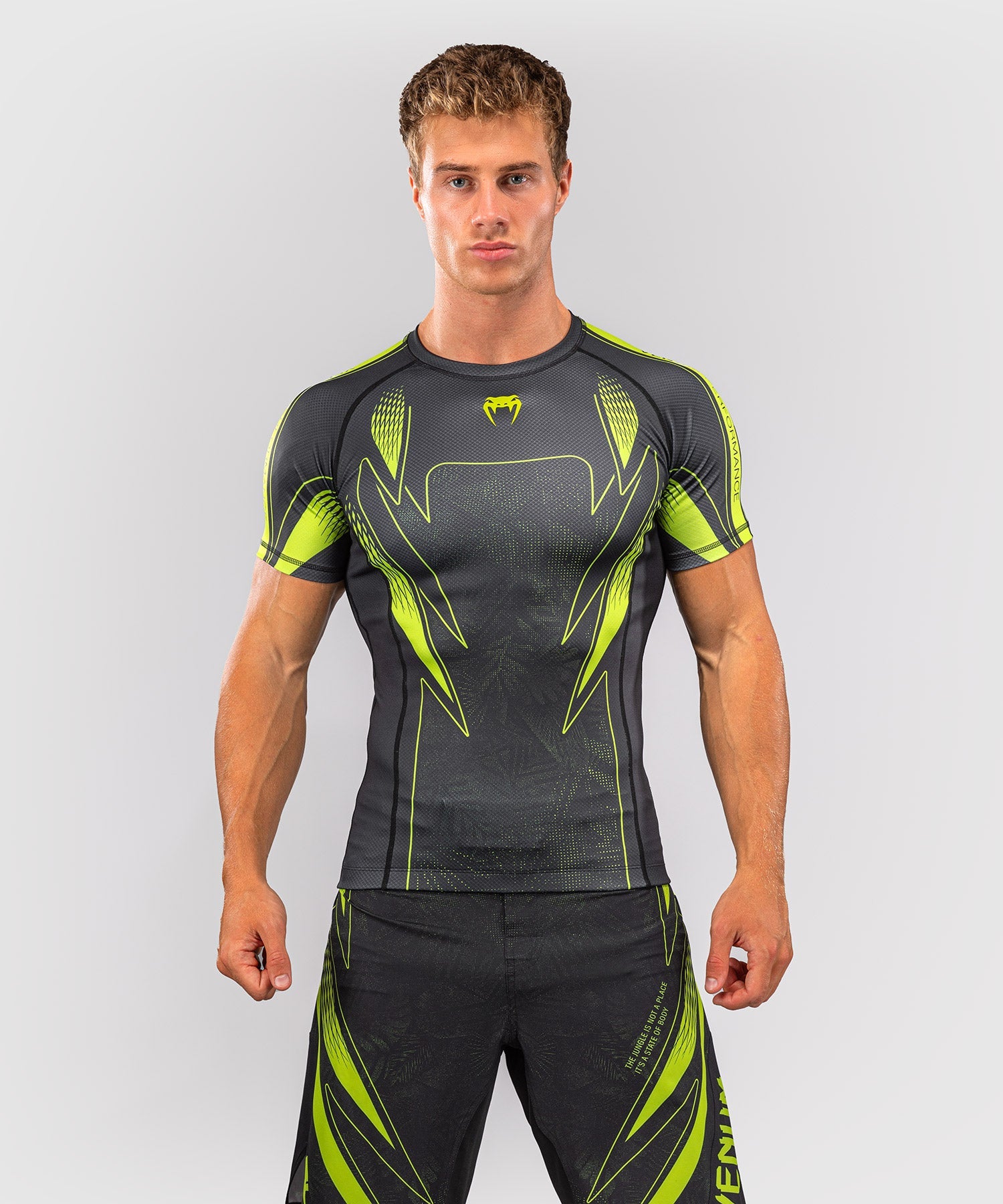 Rashguard Venum Amazonia Reborn Krátký Rukáv – Černá/Zelená