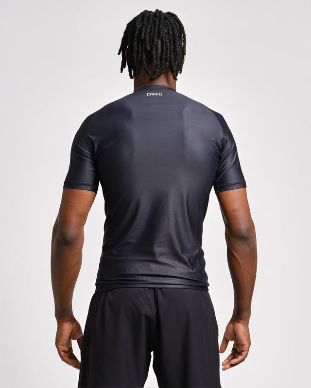 Caged Tactical Rashguard Korte Ærmer – Sort