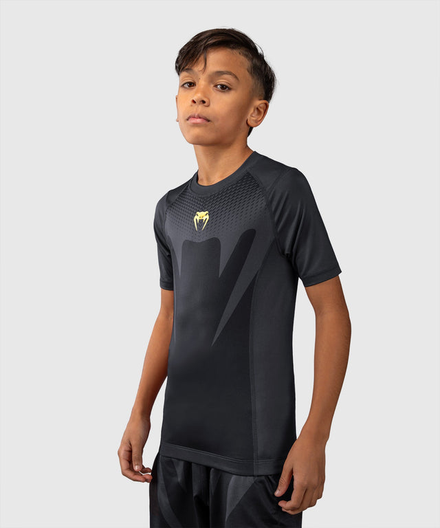 Venum Rashguard Attack Korte Mouwen Kinderen - Zwart/Goud