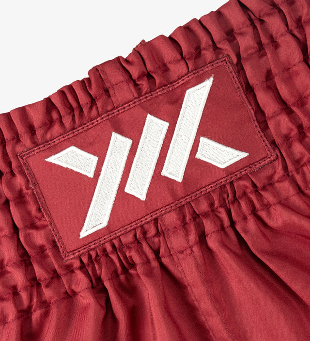 Spodenki Muay Thai Caged Classic – Czerwone/Białe damskie