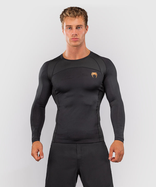 Venum Rashguard G-Fit Revolution lange ærmer - Sort/Kobber