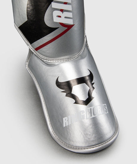 Protège-tibias Ringhorns Charger – Argent/Noir