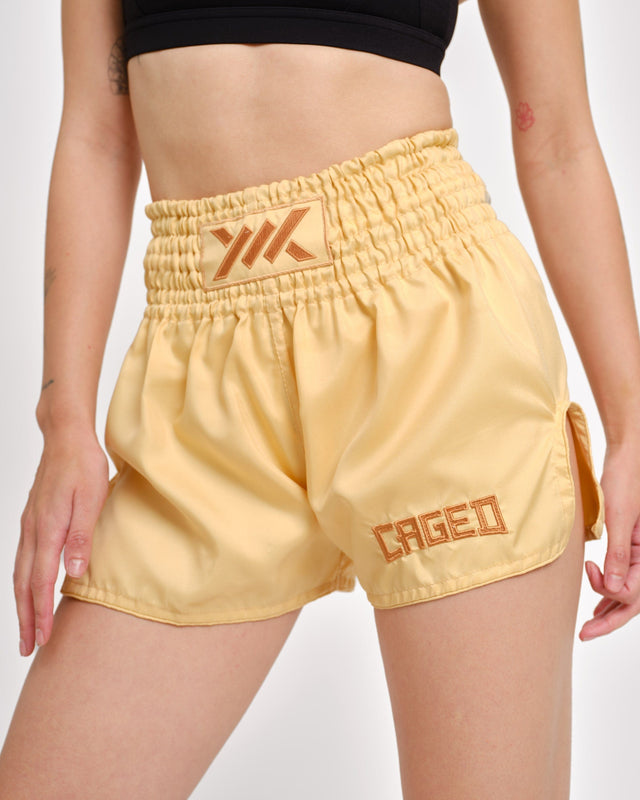 Caged Muay-Thai-Shorts Classic – Peach Damen