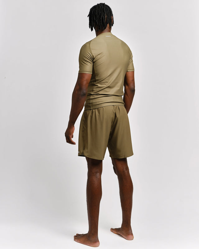 Rashguard Caged Tactical Maniche Corte – Verde Militare