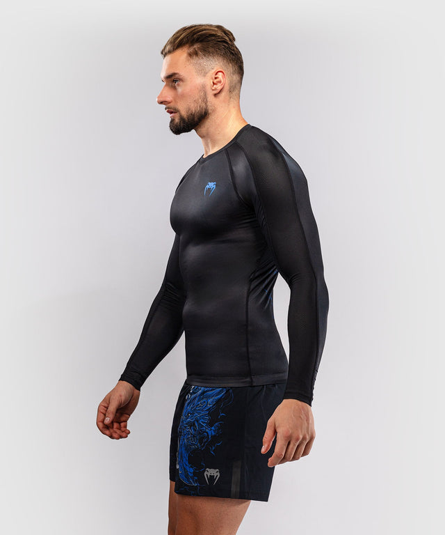 Venum Rashguard Thunder Dragon Lange Mouwen - Zwart/Koningsblauw