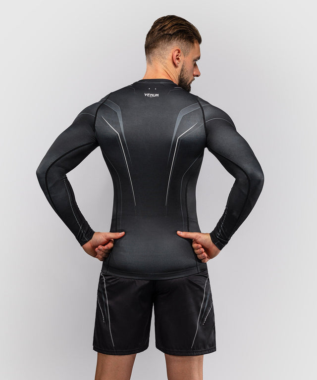 Rashguard Venum Streamline manches longues – Noir/Blanc