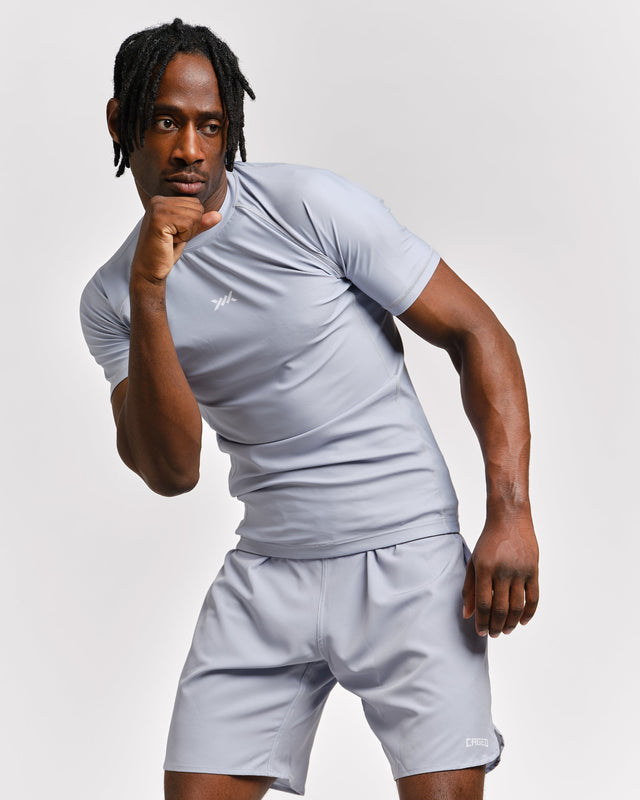 Rashguard Caged Tactical Krótki Rękaw – Gunmetal Grey