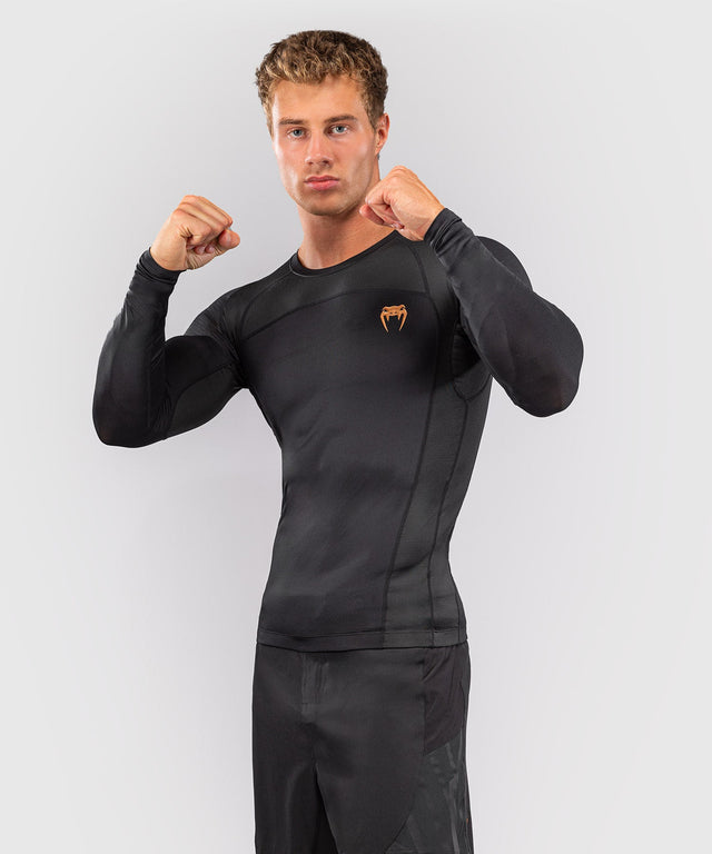 Venum Rashguard G-Fit Revolution lange ærmer - Sort/Kobber