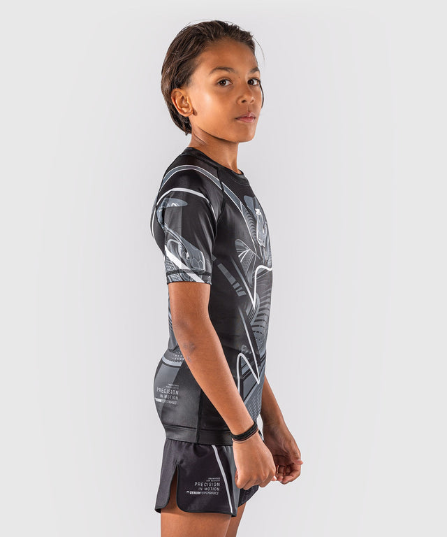 Dětský rashguard Venum Crimson Viper 2.0 – krátké rukávy – Černá/šedá