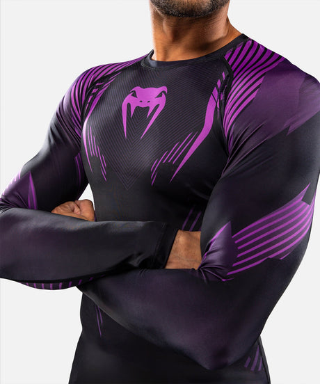 Rashguard Venum No-Gi 6.0 s dlouhými rukávy – Černá/Fialová