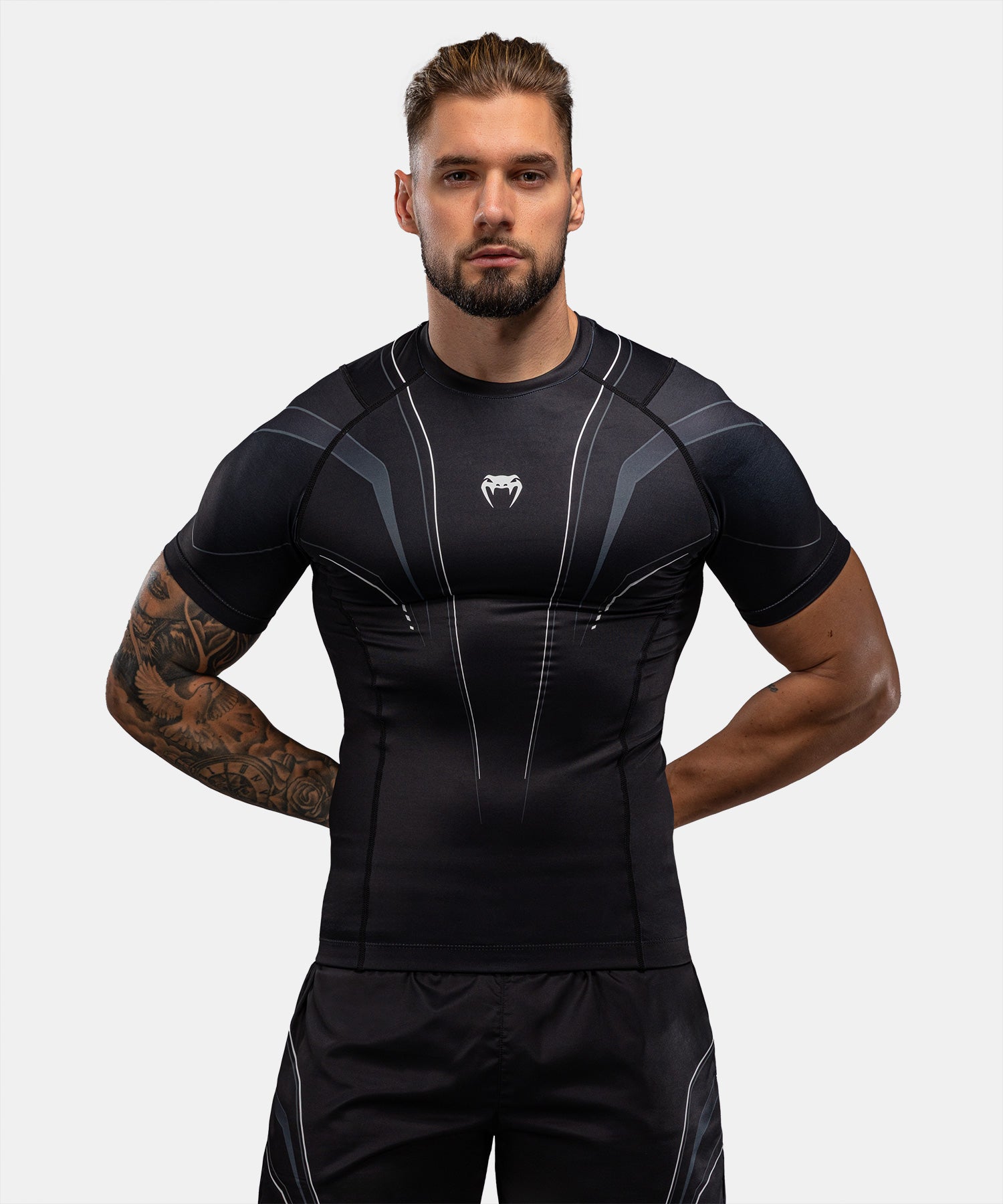 Venum Rashguard Streamline Korta Ärmar - Svart/Vit