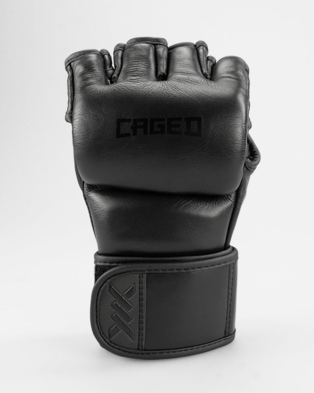 Caged MMA-handsker 'X' Series - Sort/Sort