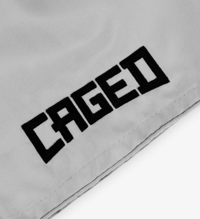 Pantaloncini Muay Thai Caged Classic – Grigio chiaro/Nero
