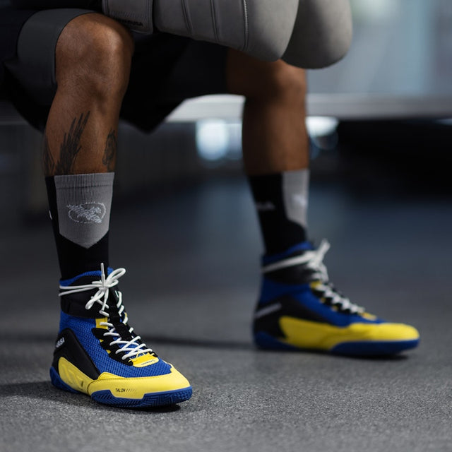 Hayabusa Talon Boxschuhe – Blau/Gelb