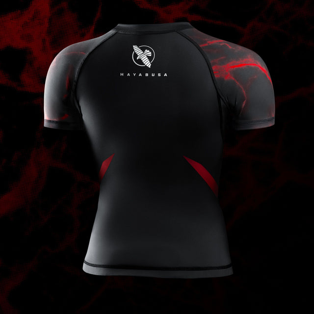 Rashguard de BJJ Hayabusa x UFC Manga Corta Mujer – Negro/Rojo