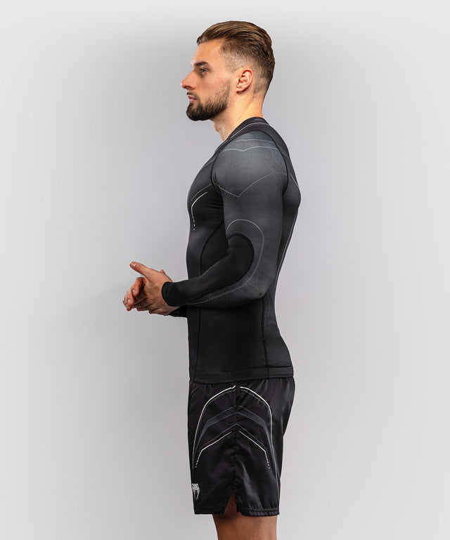 Rashguard Venum Streamline manches longues – Noir/Blanc