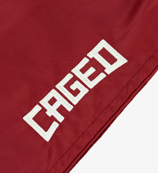 Spodenki Muay Thai Caged Classic – Czerwone/Białe damskie