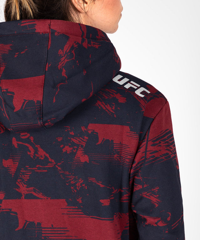 Sudadera con capucha Venum UFC Zenith para mujer – Azul marino/Burdeos/Plata