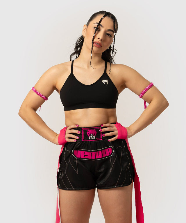 Pantaloni scurți Muay Thai Venum x Dua – Negru/Roz Fucsia