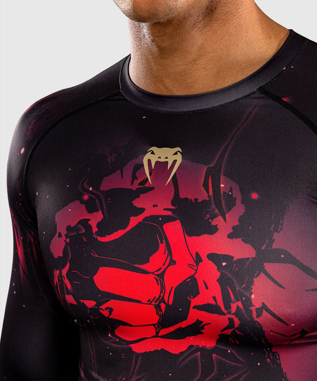 Rashguard Venum x Jujutsu Kaisen Itadori Maniche Lunghe – Nero/Rosso