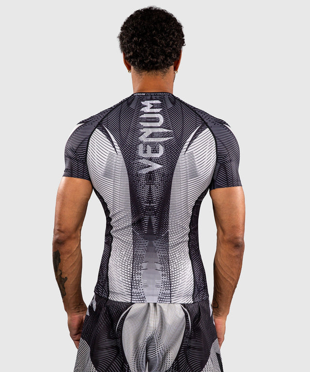Rashguard Venum Galactic 3.0 Manches courtes – Blanc cassé/Noir