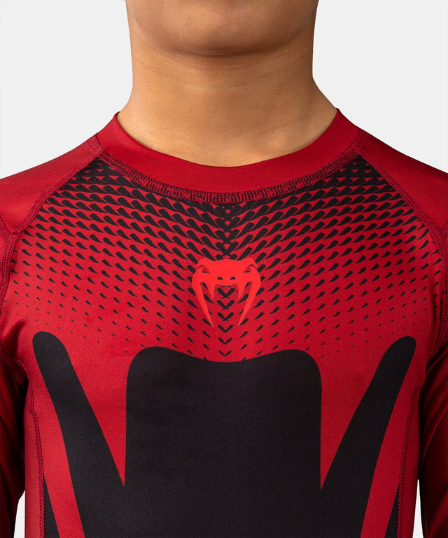 Venum Rashguard Attack Dlouhé rukávy Dětské - Černá/Červená
