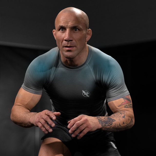 Rashguard Hayabusa Fusion Krátký rukáv – Šedá/Aqua