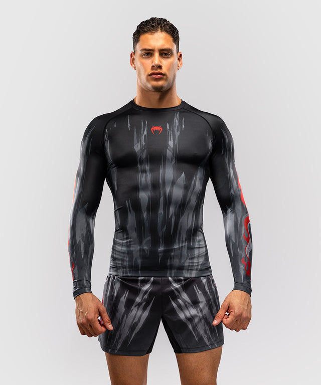 Venum Rashguard Demon Lange Mouwen - Schwarz/Grau