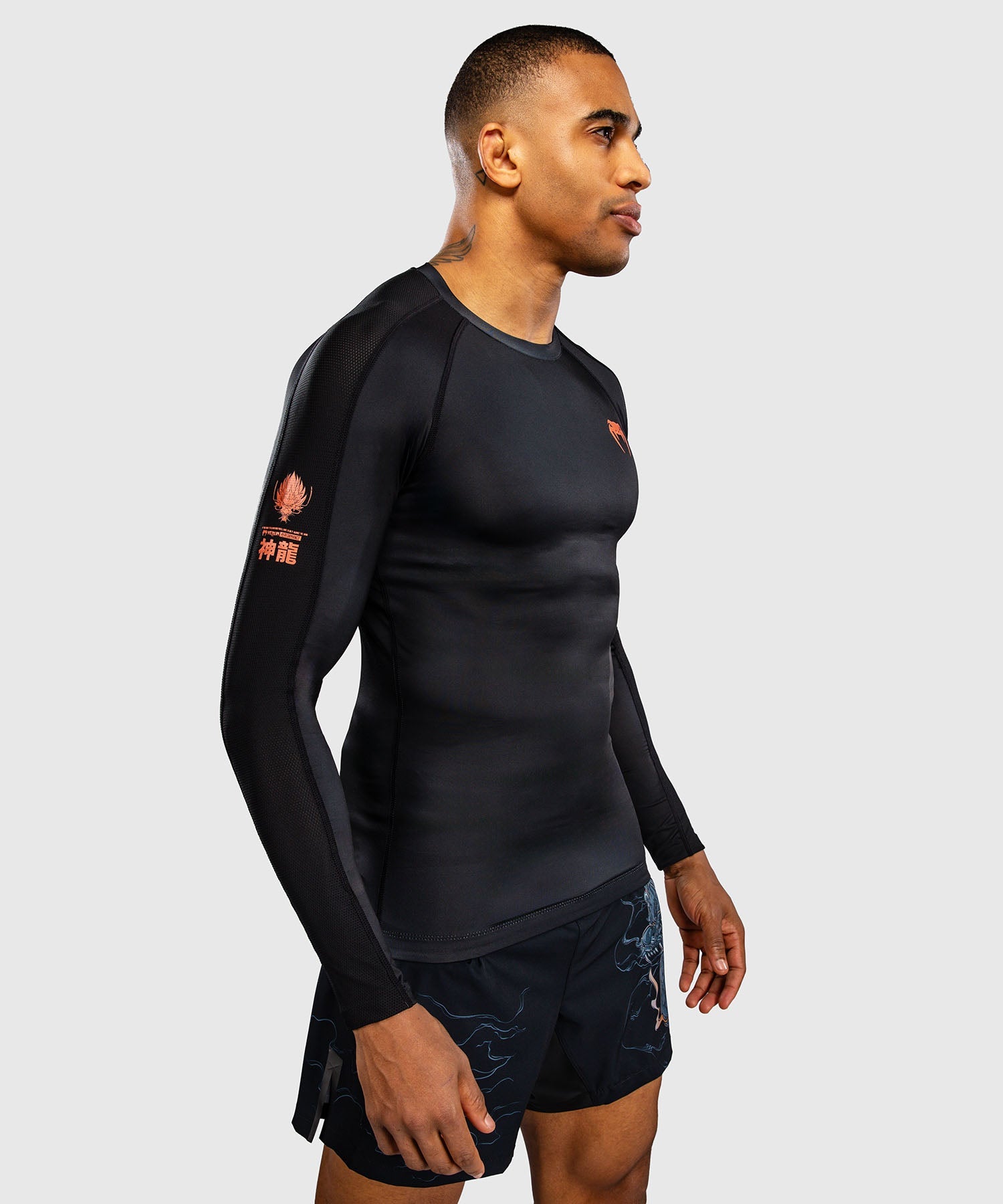 Venum Rashguard Thunder Dragon Long Sleeves – Black/Grey/Copper